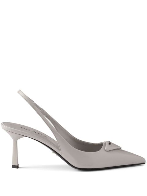 Prada 75mm triangle-logo pumps - Grey - zdjęcie produktu nr 1