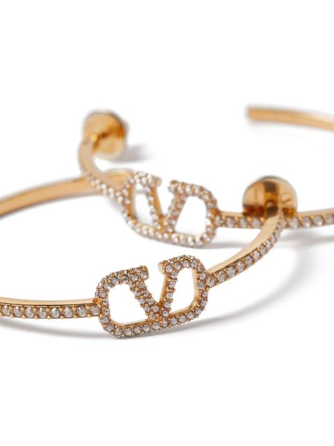 Valentino Garavani VLogo Signature crystal hoop earrings - Gold