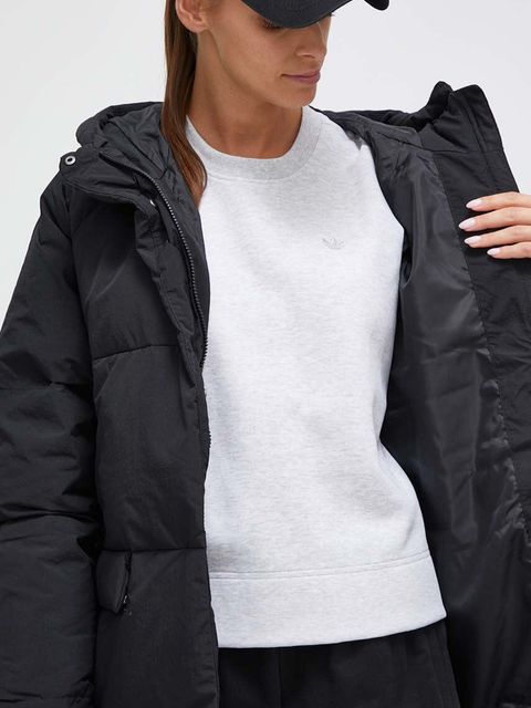 adidas kurtka puchowa damska kolor czarny zimowa