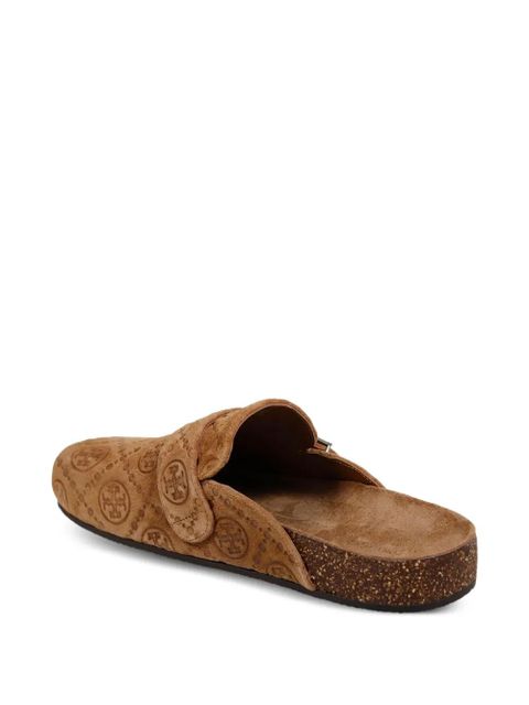 Tory Burch Mellow logo-debossed buckle slippers - Brown