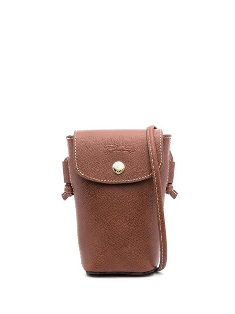 Longchamp logo-embossed leather phone case - Brown - zdjęcie produktu nr 1