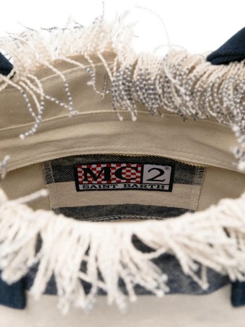 MC2 Saint Barth Vanity striped fringed tote bag - Blue