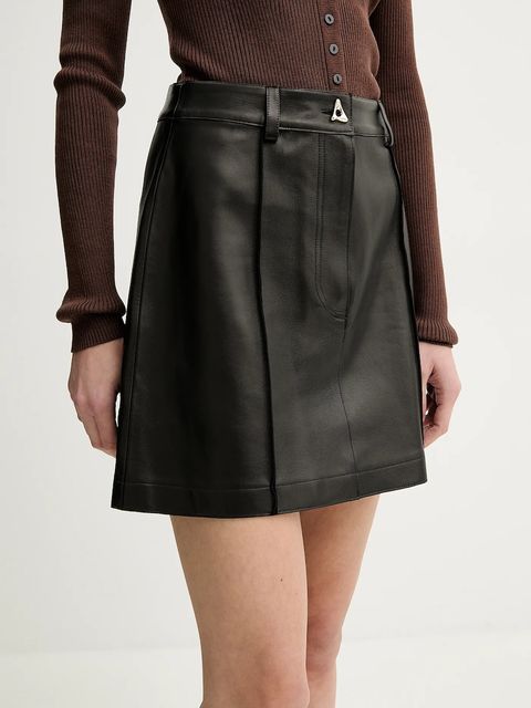 AERON spódnica skórzana RUDENS kolor czarny mini prosta SK162019 - zdjęcie produktu nr 1