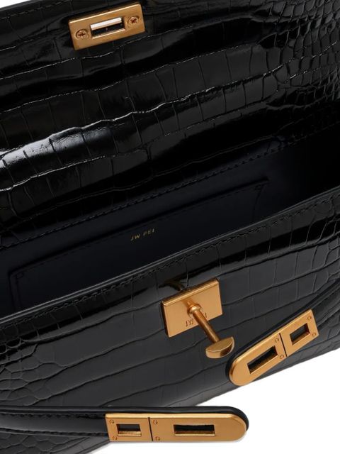 JW Pei croc-effect top-handle tote bag - Black
