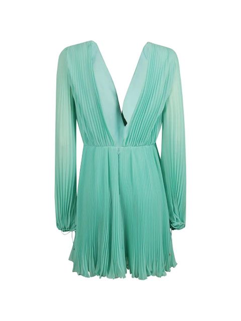 Max Mara V-neck pleated mini dress - Green - zdjęcie produktu nr 1