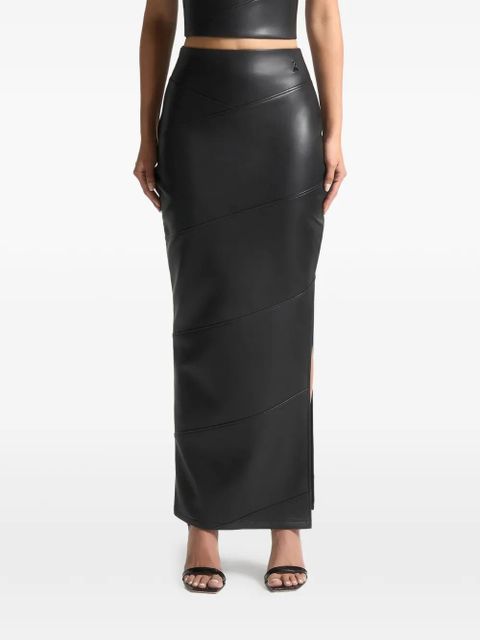 Manière De Voir panelled split hem maxi skirt - Black