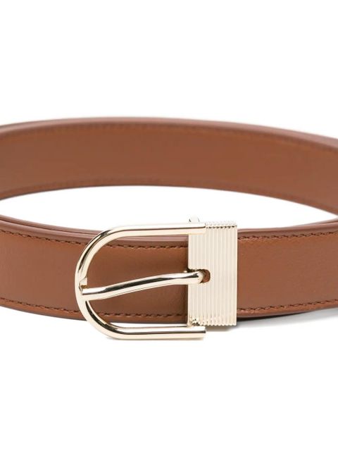 Victoria Beckham Dorian buckle-fastening leather belt - Brown