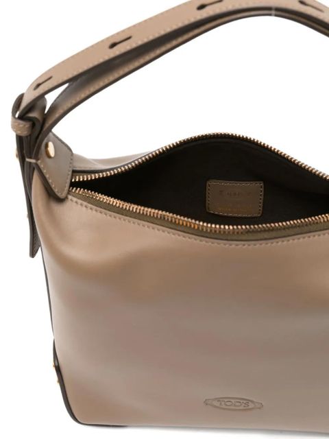 Tod's medium studded leather bucket bag - Brown