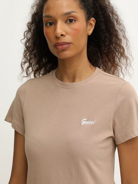 Guess t-shirt ALBA damski kolor beżowy V5BI17 KCBF1