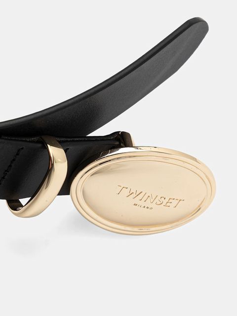 Twinset pasek skórzany damski kolor czarny 261TA4130 - zdjęcie produktu nr 2