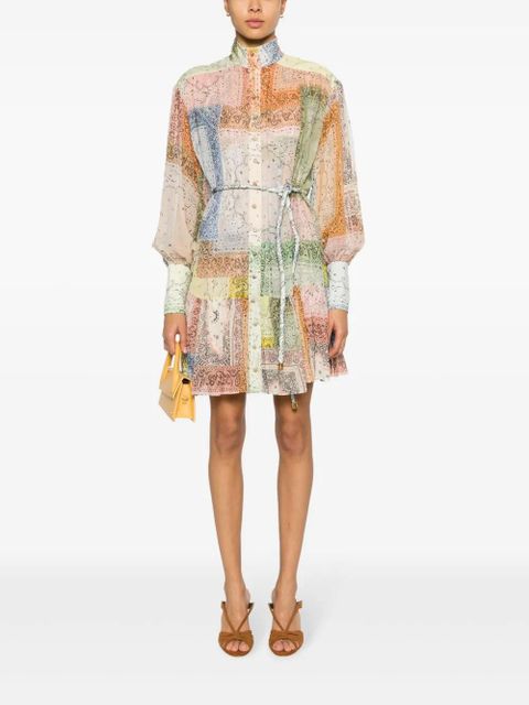 ZIMMERMANN Matchmaker Bandana Patch-print minidress - Neutrals