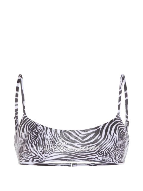 Blumarine zebra-print bikini top - White - zdjęcie produktu nr 1