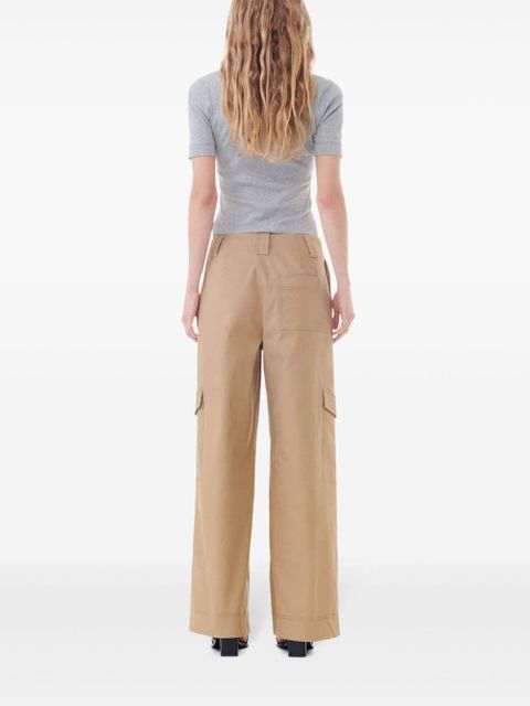 GANNI mid-rise cargo trousers - Neutrals