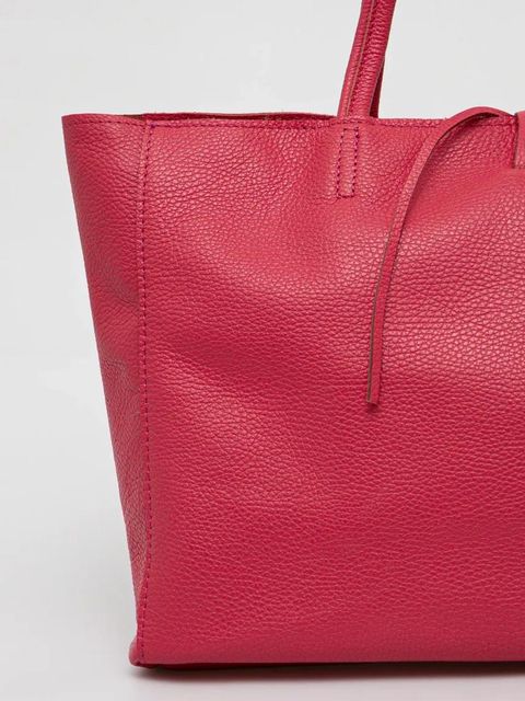 Answear.LAB torebka skórzana kolor różowy