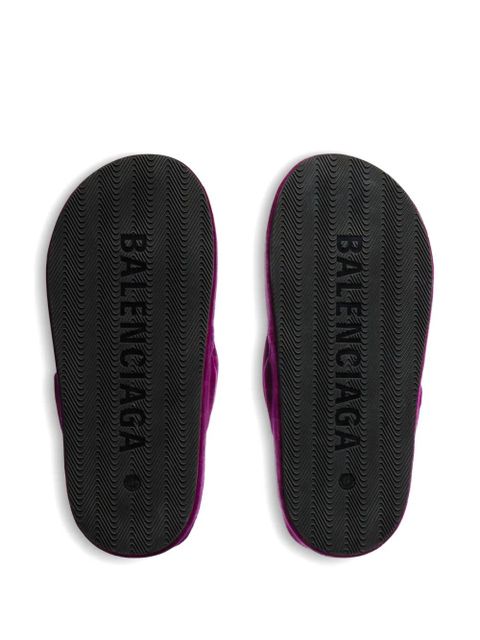 Balenciaga velvet platform sandals - Purple