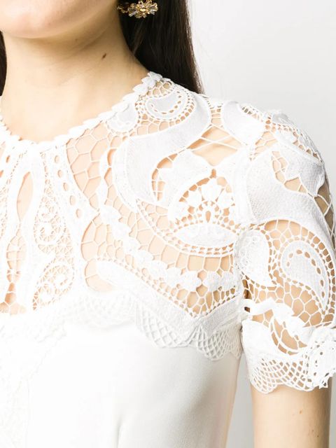 Simkhai lace-panelled crepe dress - White