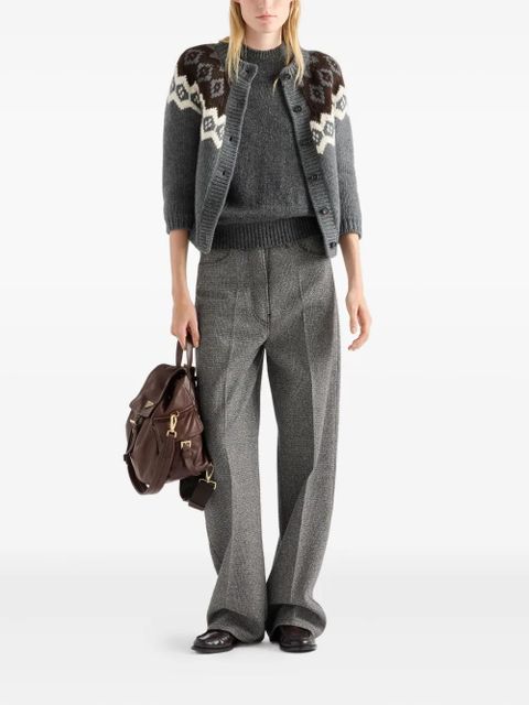 Prada intarsia button-up cardigan - Grey - zdjęcie produktu nr 2