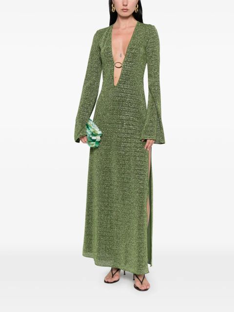 Oséree V-neck ring maxi dress - Green - zdjęcie produktu nr 2