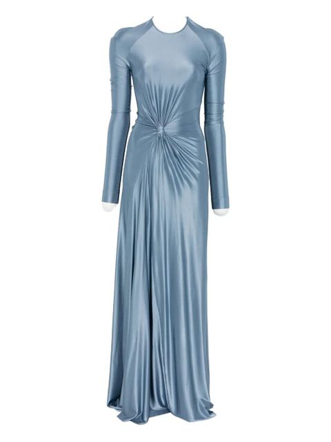 Victoria Beckham long-sleeve twist-detail maxi dress - Blue