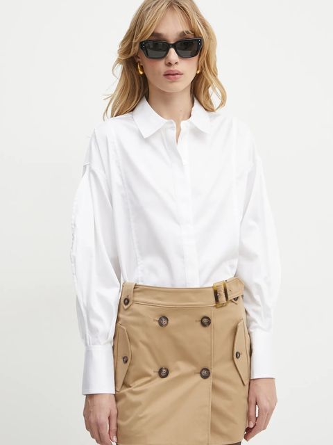 Guess koszula AMA damska kolor biały regular z kołnierzykiem klasycznym W5RH58 WAF10 - zdjęcie produktu nr 1