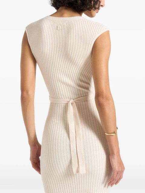 Manière De Voir Helene knitted belted dress - Neutrals