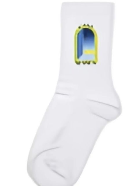Casablanca embroidered-logo socks - White