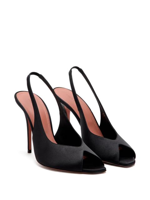 Amina Muaddi Kristina slingback peep-toe pumps - Black
