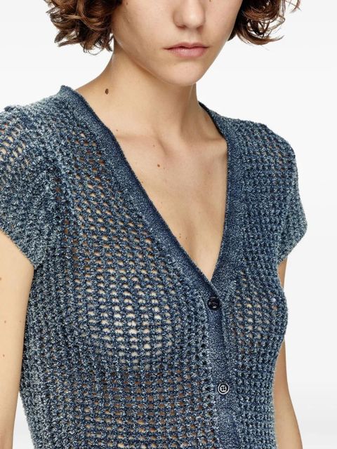 Diesel M-Rez knitted button-up cardigan - Blue