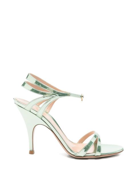 Gianvito Rossi metallic strap heeled sandals - Green - zdjęcie produktu nr 1