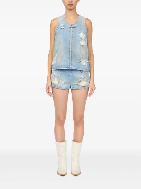MM6 Maison Margiela distressed effect waistcoat - Blue