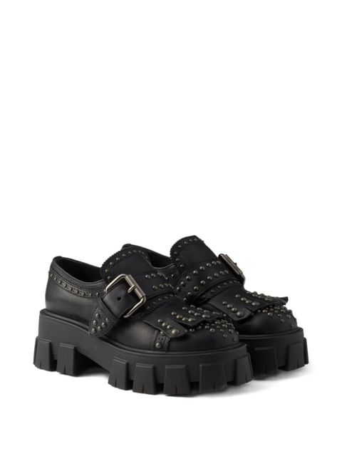 Prada 55mm leather loafers - Black - zdjęcie produktu nr 2