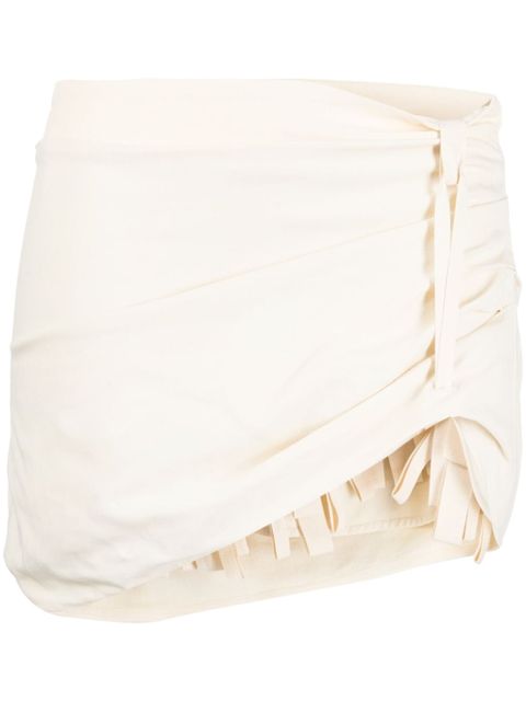 Jacquemus asymmetric mini skirt - Neutrals - zdjęcie produktu nr 1