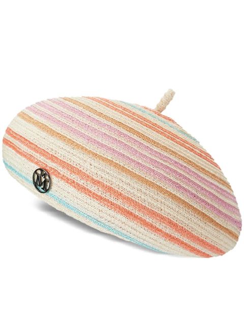 Maison Michel Emily interwoven beret - Orange - zdjęcie produktu nr 1