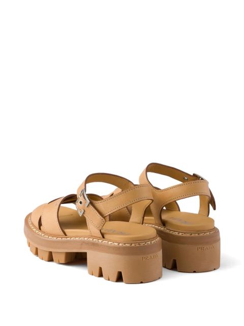 Prada leather sandals - Neutrals