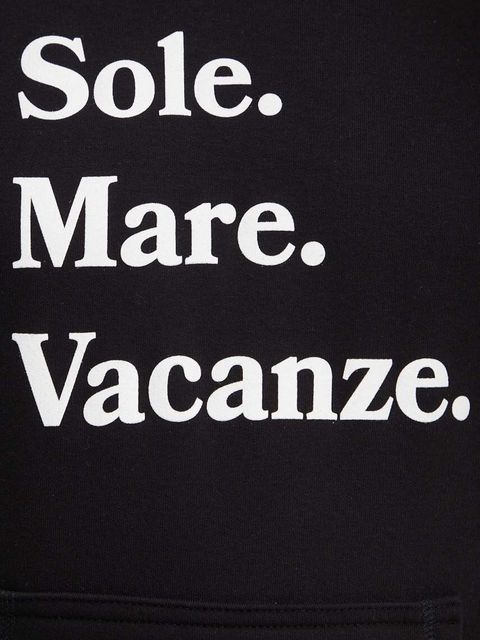 Drivemebikini bluza Sole Mare Vacanze damska kolor czarny z kapturem z nadrukiem