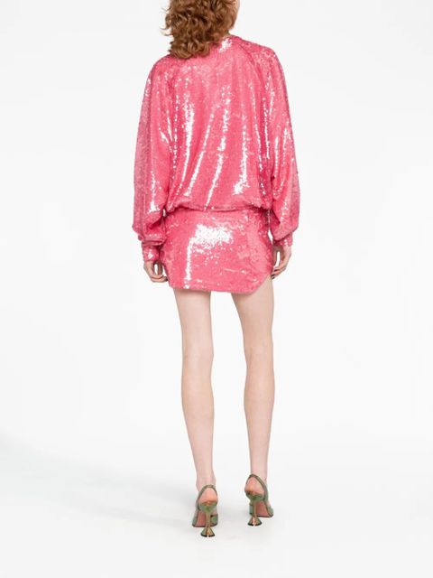 The Attico Gael sequin-embellished minidress - Pink