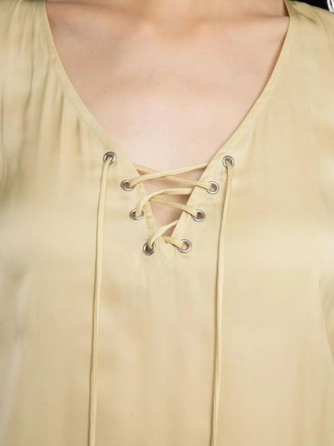 Zadig&Voltaire Terzo lace-up short-sleeved top - Neutrals