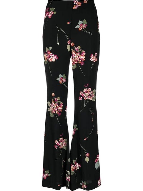 TWINSET floral-print wide trousers - Black - zdjęcie produktu nr 1