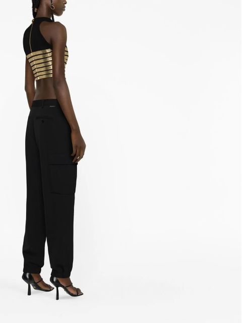Balmain striped crop top - Black