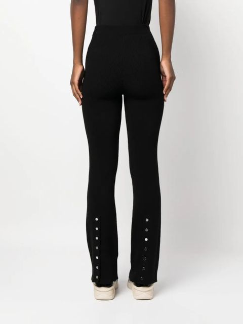 Rabanne ribbed wool-blend trousers - Black