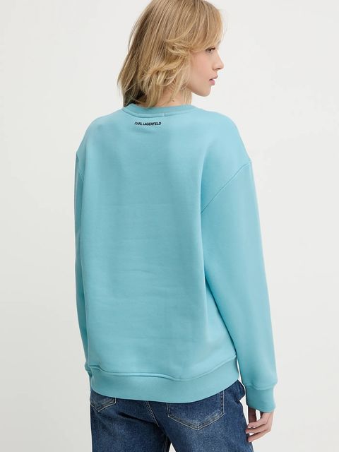 Karl Lagerfeld bluza IKON damska kolor turkusowy z nadrukiem A3W20057 - zdjęcie produktu nr 2