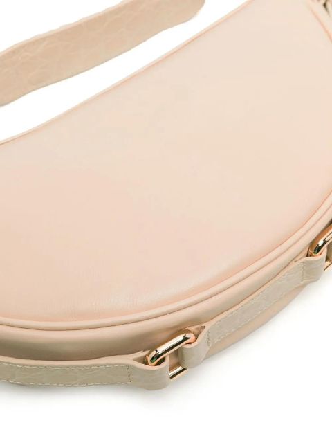 BY FAR Gib crocodile-detail shoulder bag - Neutrals