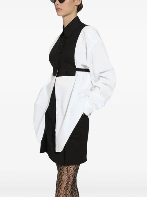 Dolce & Gabbana bib-detail oversize shirt - White