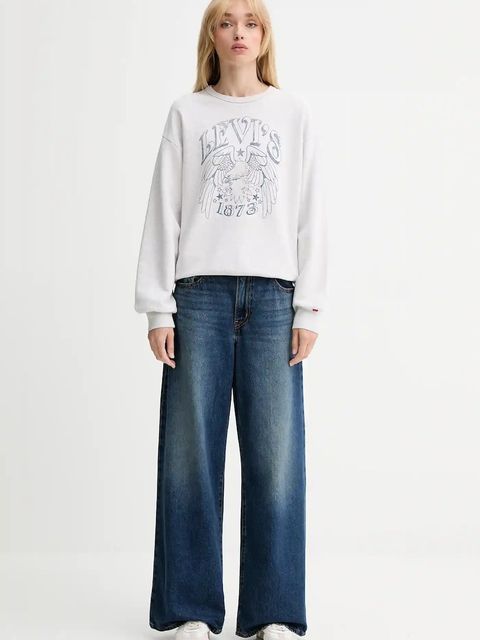 Levi's bluza damska kolor szary z nadrukiem A7288
