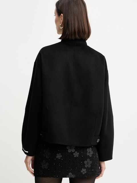 Marella sweter wełniany damski kolor czarny z półgolfem 2523366254200