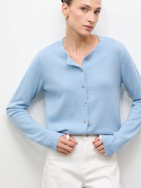 Answear.LAB kardigan z wełny merino damski kolor niebieski lekki - zdjęcie produktu nr 1