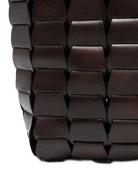 DRAGON DIFFUSION leather woven tote bag - Black