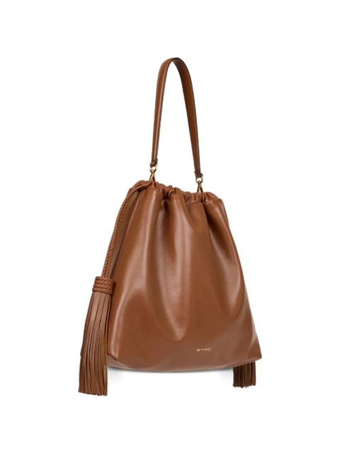 ETRO Large Kalispera tassels leather shoulder bag - Brown