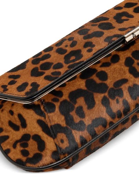 Amina Muaddi leopard-printed clutch bag - Brown