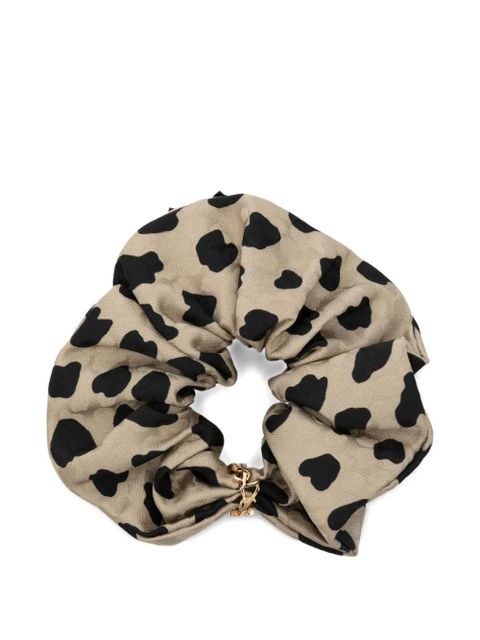 Saint Laurent leopard-print silk hair scrunchie - Neutrals - zdjęcie produktu nr 1
